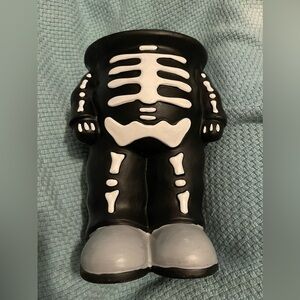 11" Skeleton Blow MOLD Pumpkin Candy Dish Holder Stand Halloween Decor By PAC